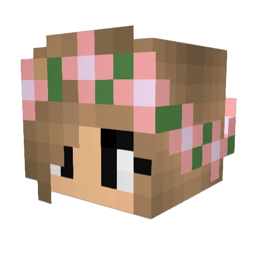 carolinestannard Minecraft avatar head, 3D render