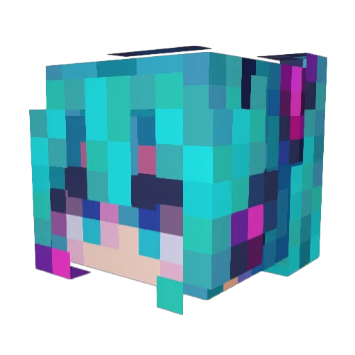 caroll Minecraft avatar head, 3D render