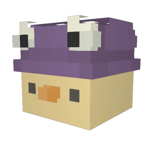 carolpinhas_ Minecraft avatar head, 3D render