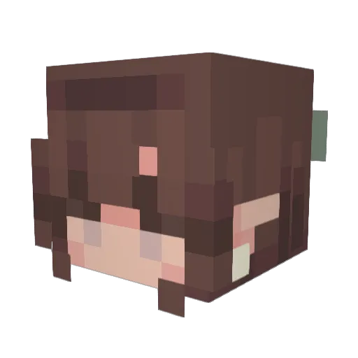 carqline Minecraft avatar head, 3D render