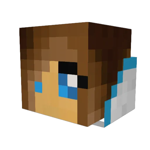 carrinana Minecraft avatar head, 3D render