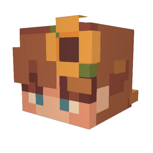 carrot_sprouts Minecraft avatar head, 3D render