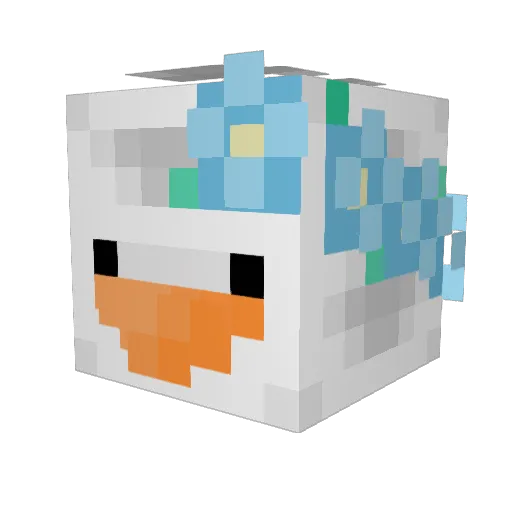carrotline Minecraft avatar head, 3D render