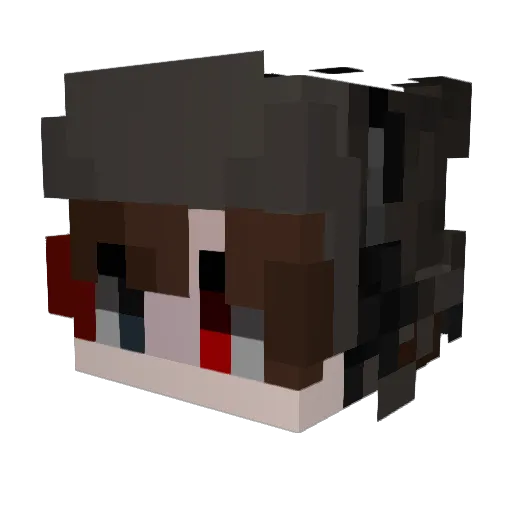 cartoncatan Minecraft avatar head, 3D render