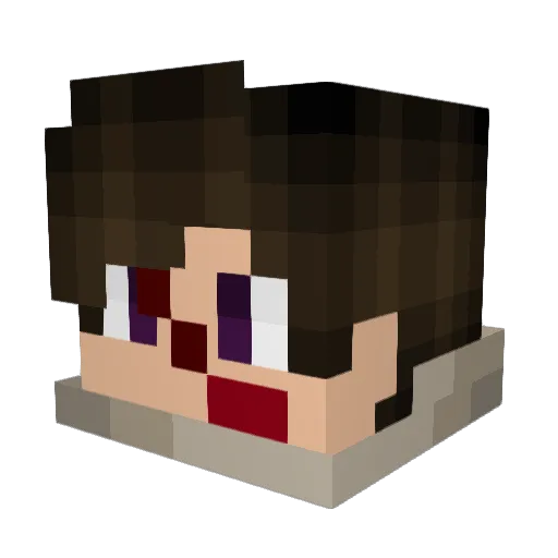 cartopo Minecraft avatar head, 3D render