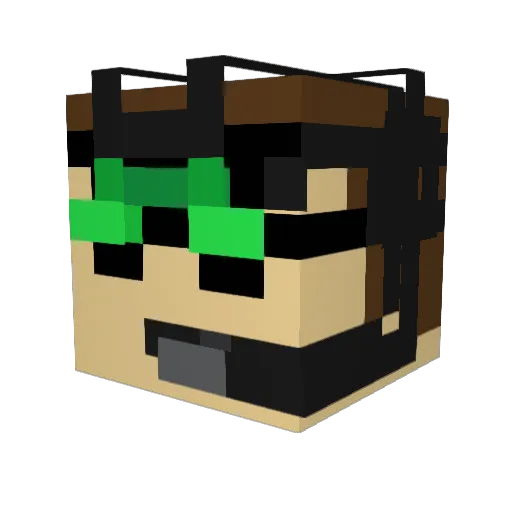 cartsercool Minecraft avatar head, 3D render