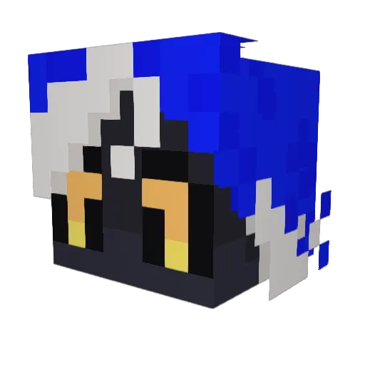 casecoded Minecraft avatar head, 3D render