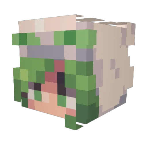 cashjit Minecraft avatar head, 3D render