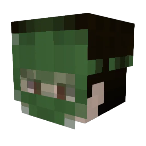 castpopcorn Minecraft avatar head, 3D render