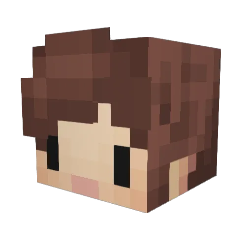 casuael Minecraft avatar head, 3D render