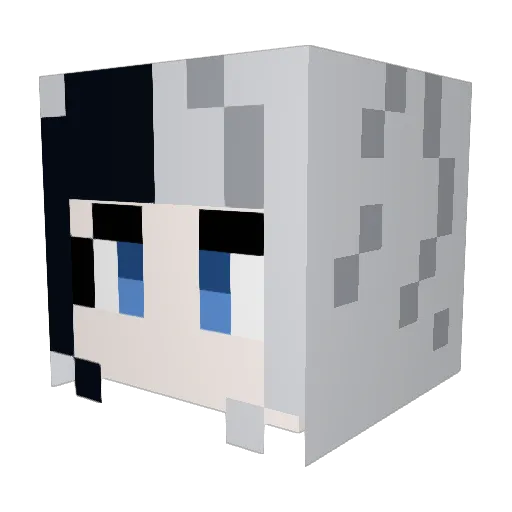 cat_blue Minecraft avatar head, 3D render
