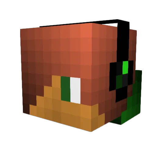cataclime Minecraft avatar head, 3D render