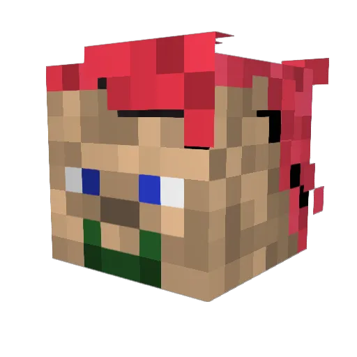 catavaran Minecraft avatar head, 3D render