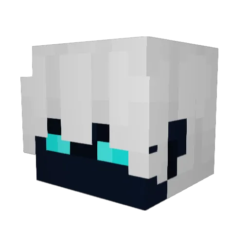 catbal Minecraft avatar head, 3D render