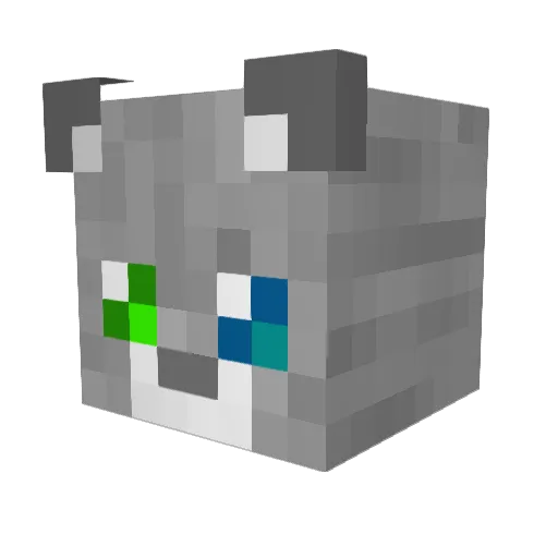 catboom Minecraft avatar head, 3D render