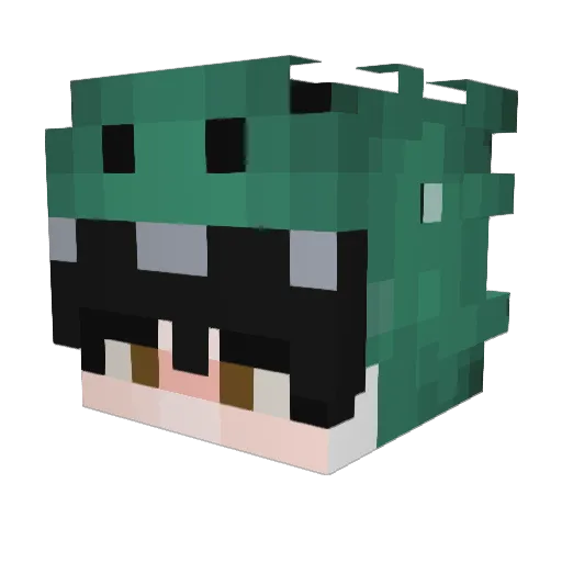 catboycora Minecraft avatar head, 3D render