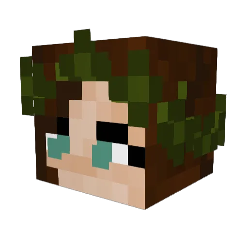caterinaxu Minecraft avatar head, 3D render
