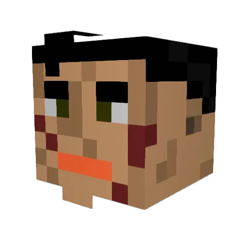 catheart Minecraft avatar head, 3D render