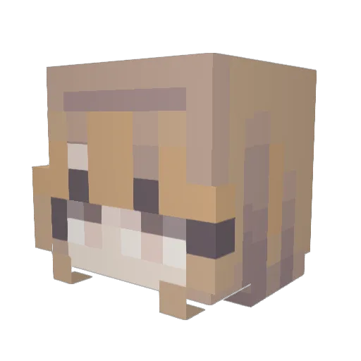 cathyboooo Minecraft avatar head, 3D render