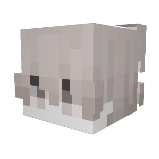 catjinu Minecraft avatar head, 3D render