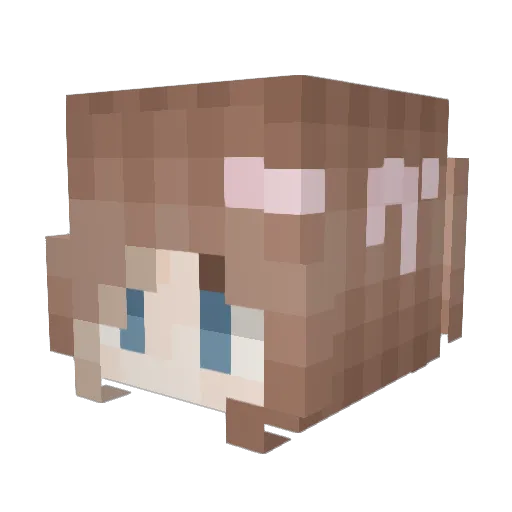 catmie Minecraft avatar head, 3D render
