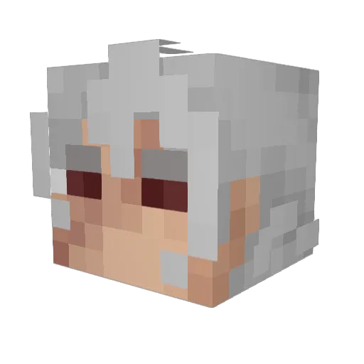 catphobic Minecraft avatar head, 3D render
