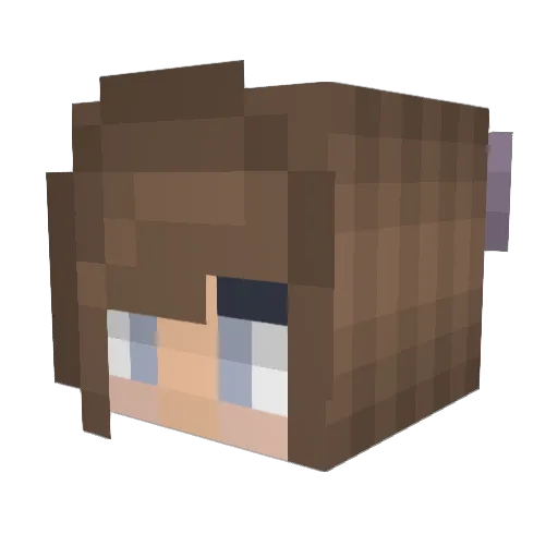 catring Minecraft avatar head, 3D render