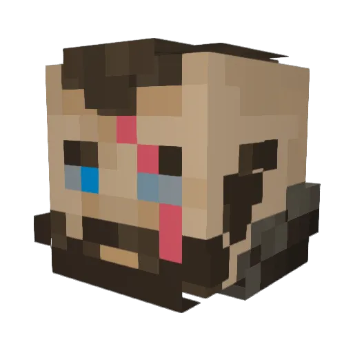 catsoutside Minecraft avatar head, 3D render