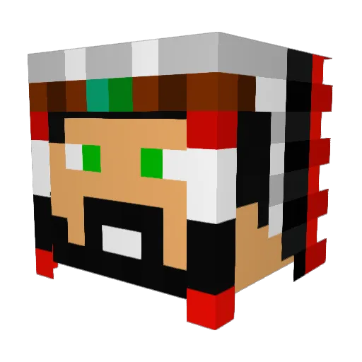 caution655 Minecraft avatar head, 3D render