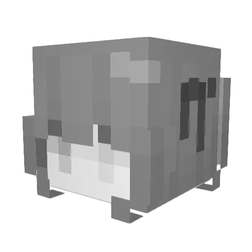 cavitated Minecraft avatar head, 3D render