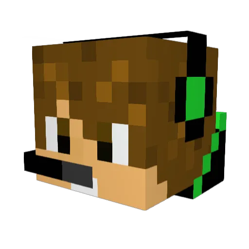 cazuu Minecraft avatar head, 3D render