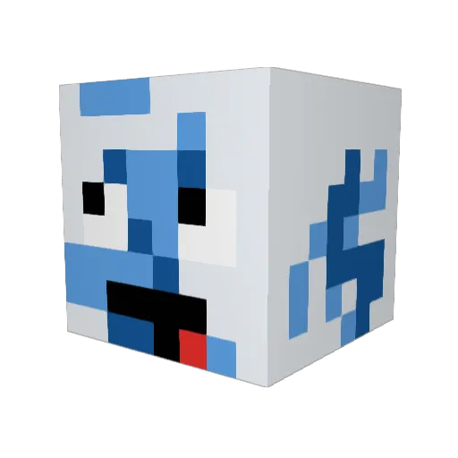 cc29522 Minecraft avatar head, 3D render