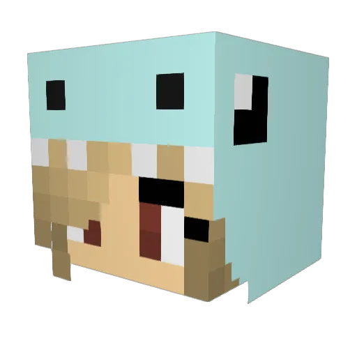 cc44m Minecraft avatar head, 3D render