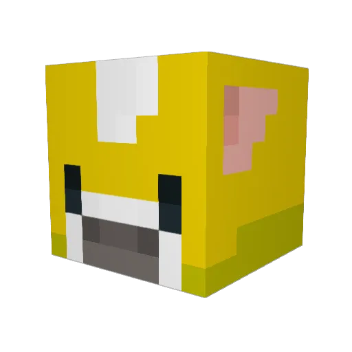 cccattt Minecraft avatar head, 3D render