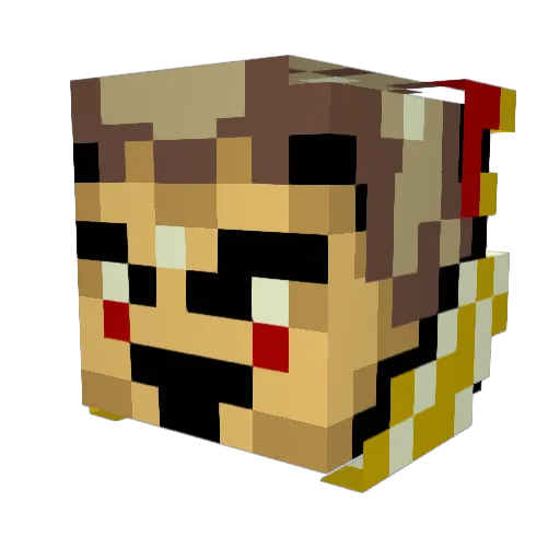 ccln Minecraft avatar head, 3D render