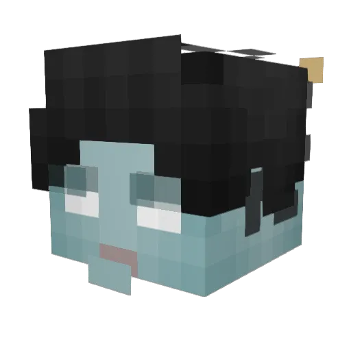 ccretsel Minecraft avatar head, 3D render