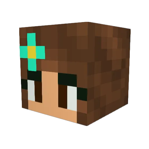 cd1023 Minecraft avatar head, 3D render