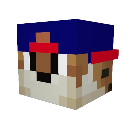 cdfcd Minecraft avatar head, 3D render