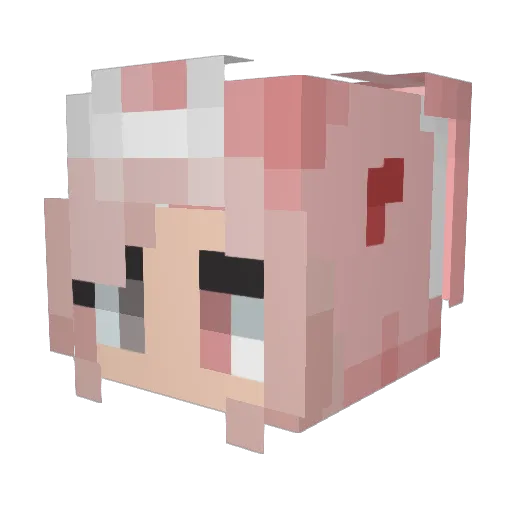 ceeMelody Minecraft avatar head, 3D render