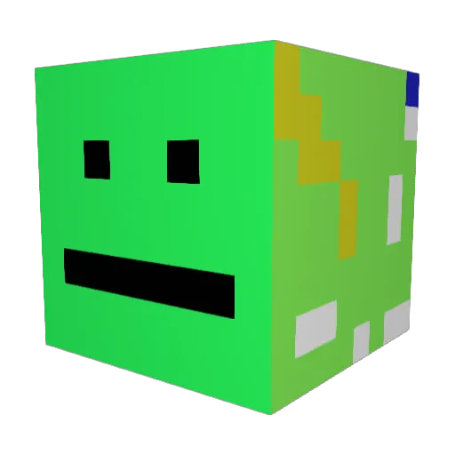 celery_time Minecraft avatar head, 3D render