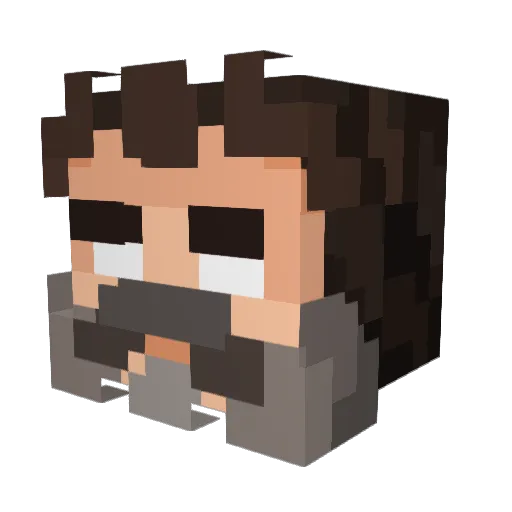 cemilama Minecraft avatar head, 3D render