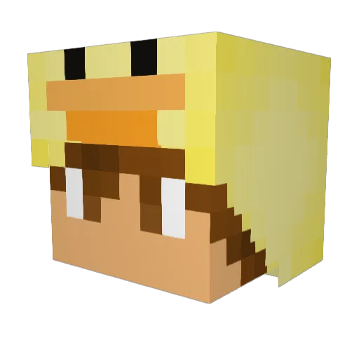 cenheart Minecraft avatar head, 3D render