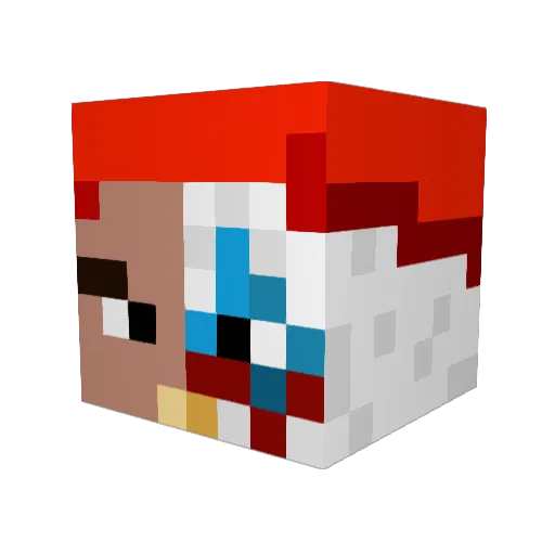 cerattiiiiii Minecraft avatar head, 3D render