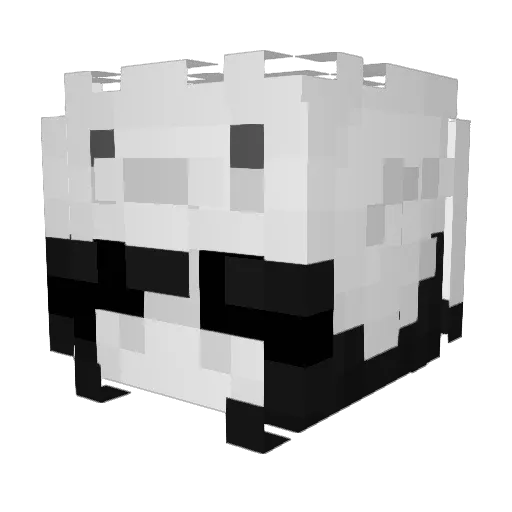 cerevet Minecraft avatar head, 3D render