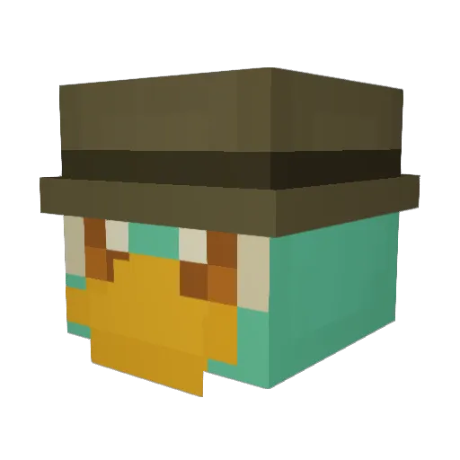 certified_drain Minecraft avatar head, 3D render