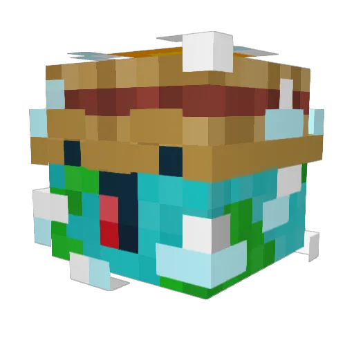 cesarin Minecraft avatar head, 3D render