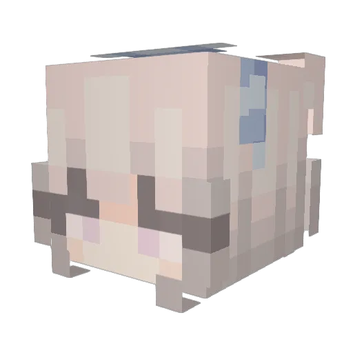 cf_hana Minecraft avatar head, 3D render