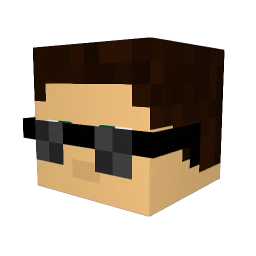 cgib Minecraft avatar head, 3D render