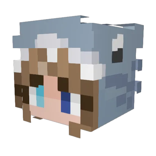 ch103_yu Minecraft avatar head, 3D render