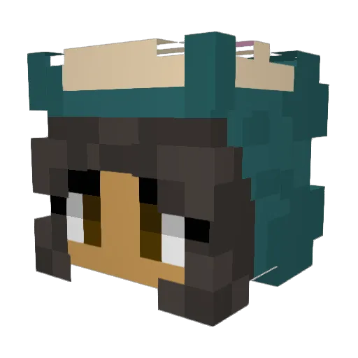 ch3rru Minecraft avatar head, 3D render
